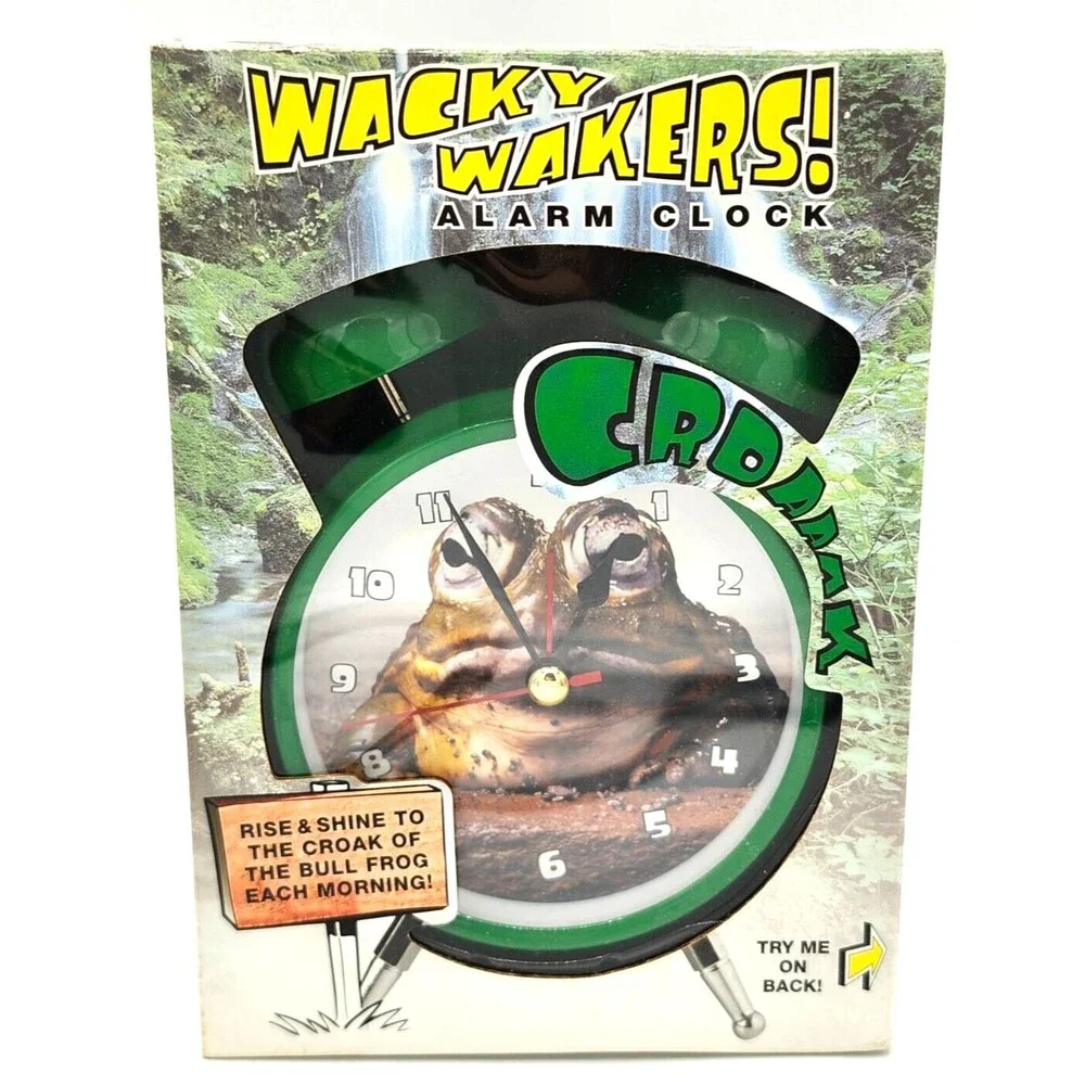 Wacky Wakers BULL FROG Mark Feldstein Alarm Clock Croak Sound NEW OPEN BOX - Picture 2 of 12